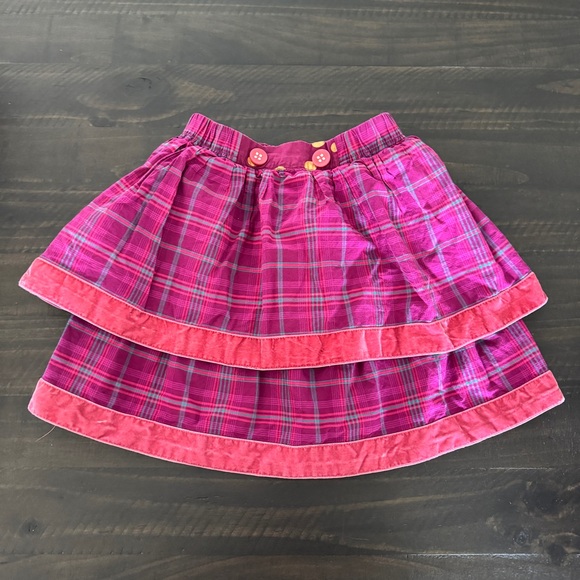 Matilda Jane Tinsley Plaid Flounce Skirt - Size 6 - Vibrant Magenta Cotton - Picture 1 of 6